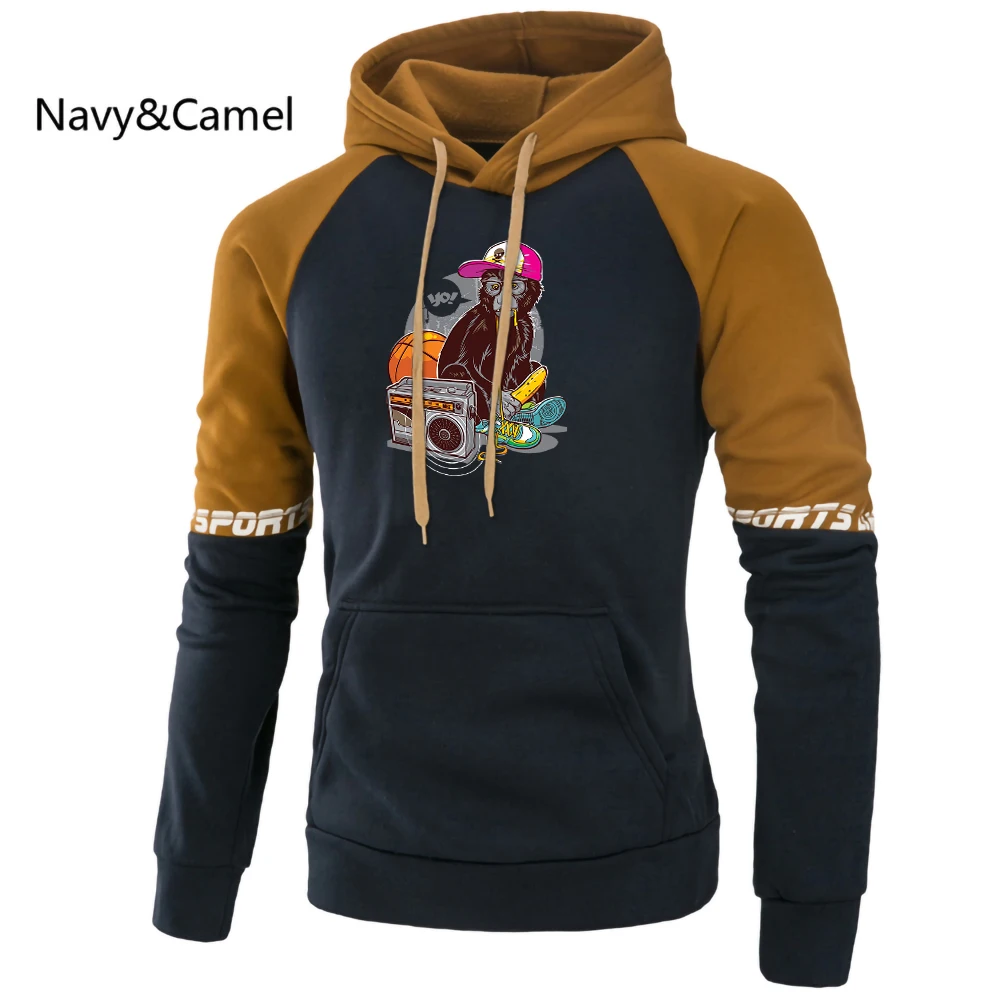 

Punk Style Street Fashion Monkey Men Hoodie Oversize Raglan Sweatshirt Casual Pocket Hoody Cute Loose Clothing Loose Hoodies
