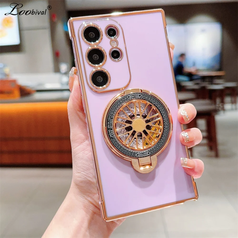 Deluxe Plating Gyroscope Bracket Case with Ring Holder Stand
