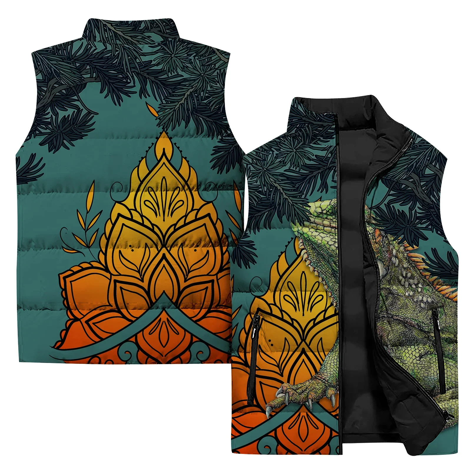 thumbnail image 1 of Chaleco con estampado de dragón personalizado, cómodo y cálido, moderno y versátil, chalecos deportivos de ocio para hombres, chalecos para hombres, ropa para hombres, 1 of 5