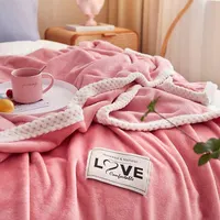 Pink Flannel Fleece Blanket Adult Children Soft Warm Throw Bed Covers Simple Solid Color Sofa Breathable Bedspreads 6