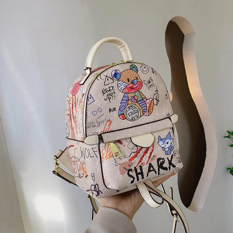 Myvision Korea Graffiti Bear Backpack Cute Print Mini Bag 2022 Aesthetic  Backpacks Women's Women's Brand Bags Backpacks for Girl - AliExpress