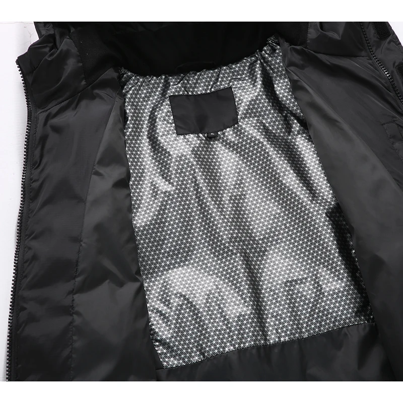 New Down Jacket Men's and Women's Knee Length Black Hooded Coat Brand Clothing Casual Outdoor Warm Goose Down Lining Jacket