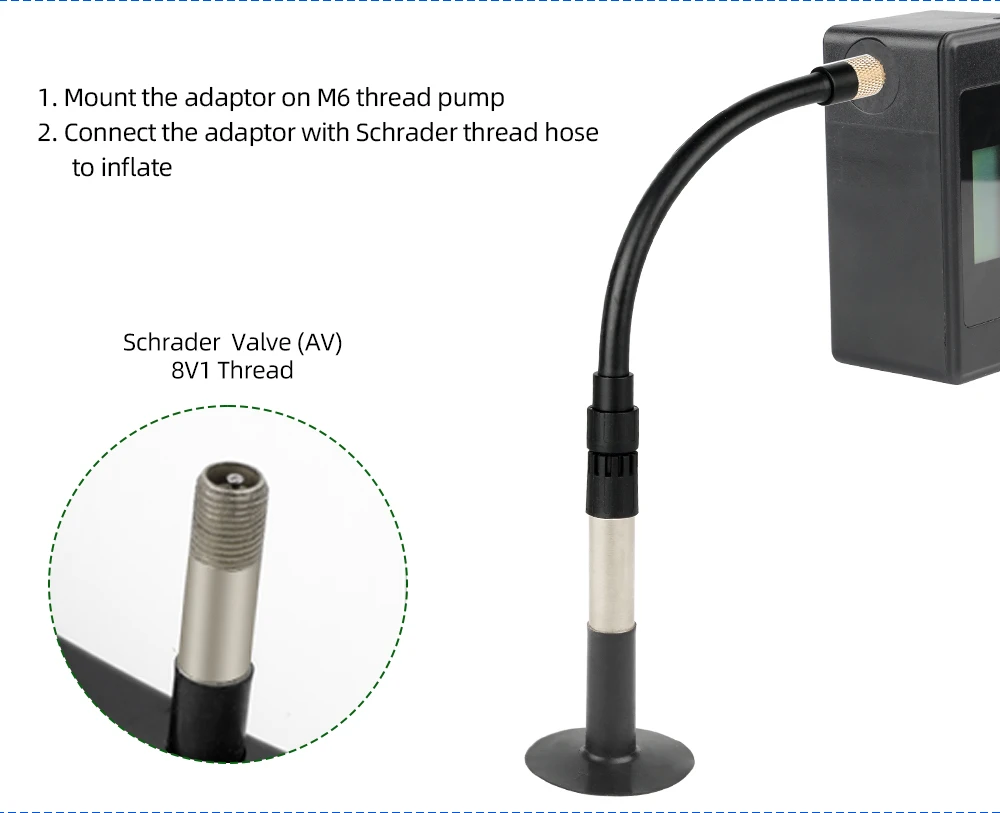 Deemount 2-5 Stück Multi-Typ Aufblasadapter aus Messinglegierung, Schrader auf Presta 12V1, großer Ventiladapter für Baufahrzeugreifen – Detail 12