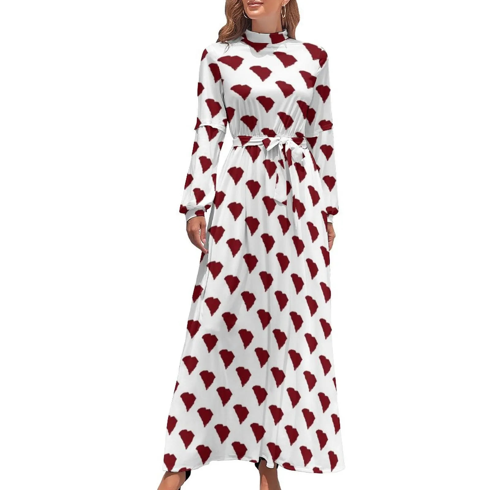 thumbnail image 1 of Vestido largo granate de Carolina del Sur Vestidos de mujer Conjuntos de playa para mujer Vestido de cumpleaños para mujer Lujo 2024, 1 of 5