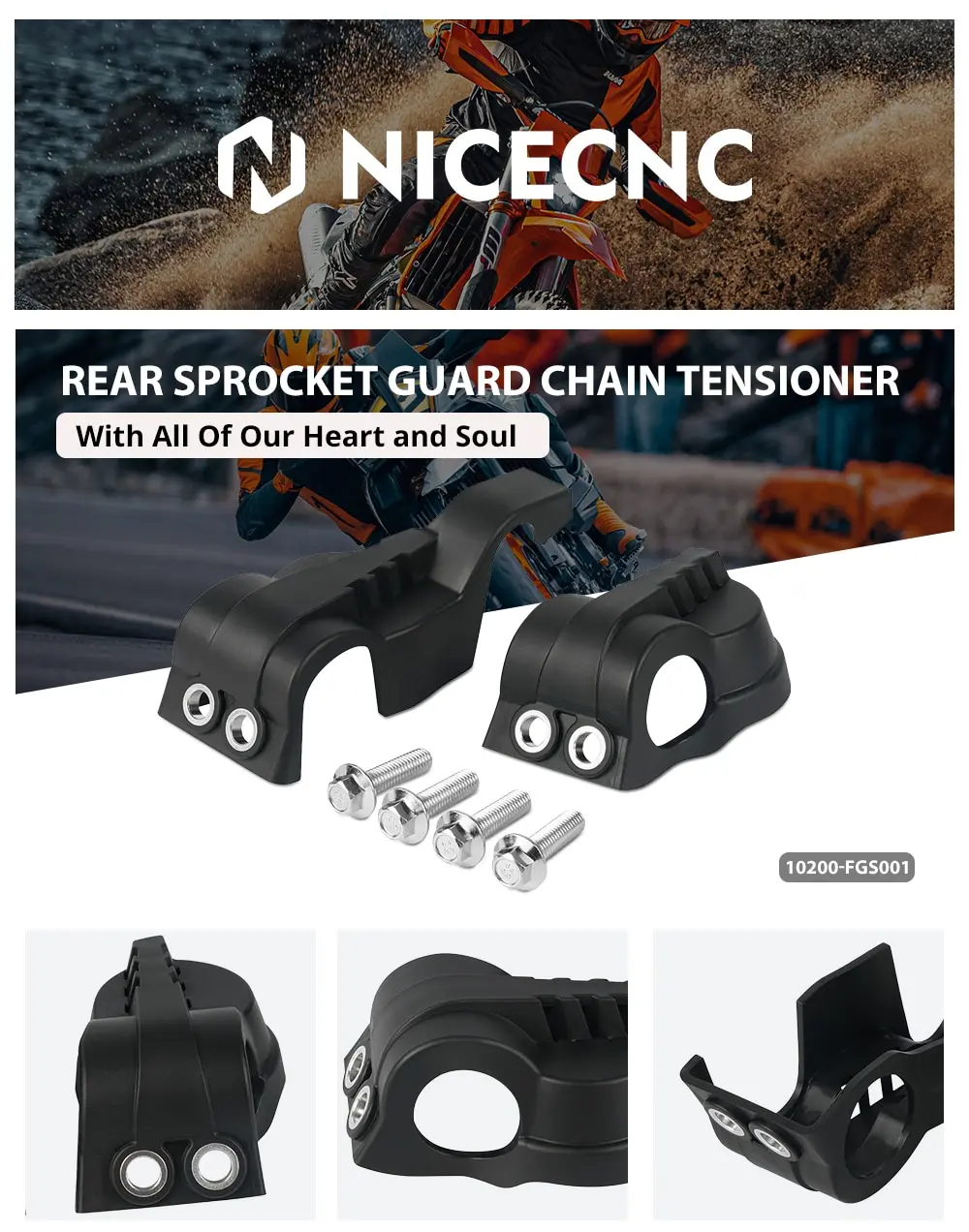 NICECNC Für Husqvarna TE 300i TE 250i FE450 2016–2022, Gabelboden-Schuhschutz und Verbindungsschutz für GasGas EC300 EC250 2021–2022 – Detail 1