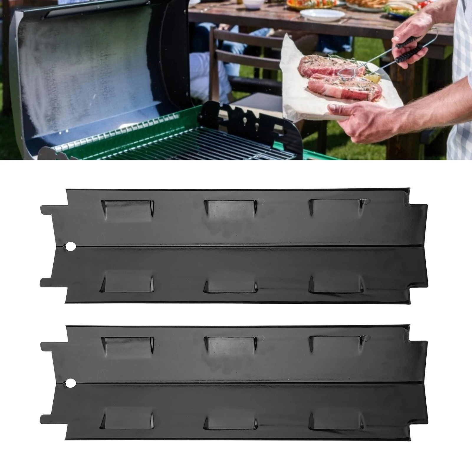 Description Picture 3 of item2Pcs Gas Grill Heat Plate BBQ Heat Tent Replacement Parts Charbroil Grill Parts BBQ Grill Heat Plate