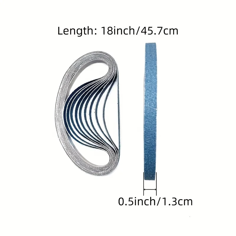 Premium 10-inch Sanding Belts Set - 10/12 Pieces with Fused Alumina Zirconia, Assorted Grits 40 | 60 | 80 | 120