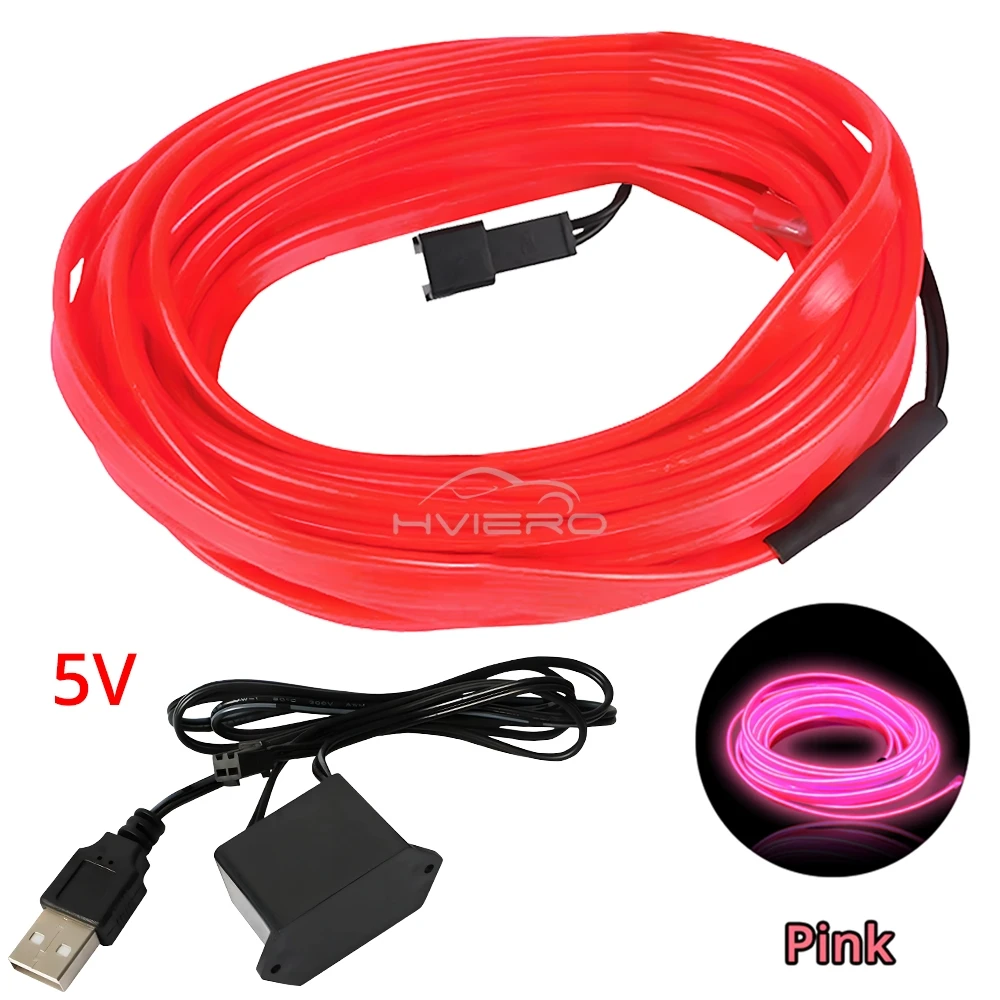 ตัวเลือกสินค้า สายไฟ LED ยืดหยุ่นตกแต่งภายในรถอัตโนมัติ USB