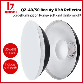 JINBEI 40/50cm Beauty Dish Reflector Bowens Mount White Diffuser Photo Studio Kits for Strobe Flash Light Photography Equipment