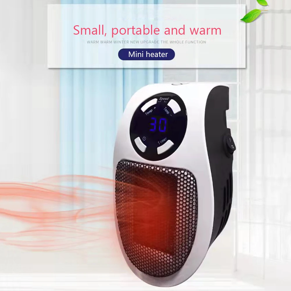 Wall-Outlet Air Warmer Fan Overheating Protection Portable Winter Heaters  Fast Heat Function 3 Gear Adjustment for School Office