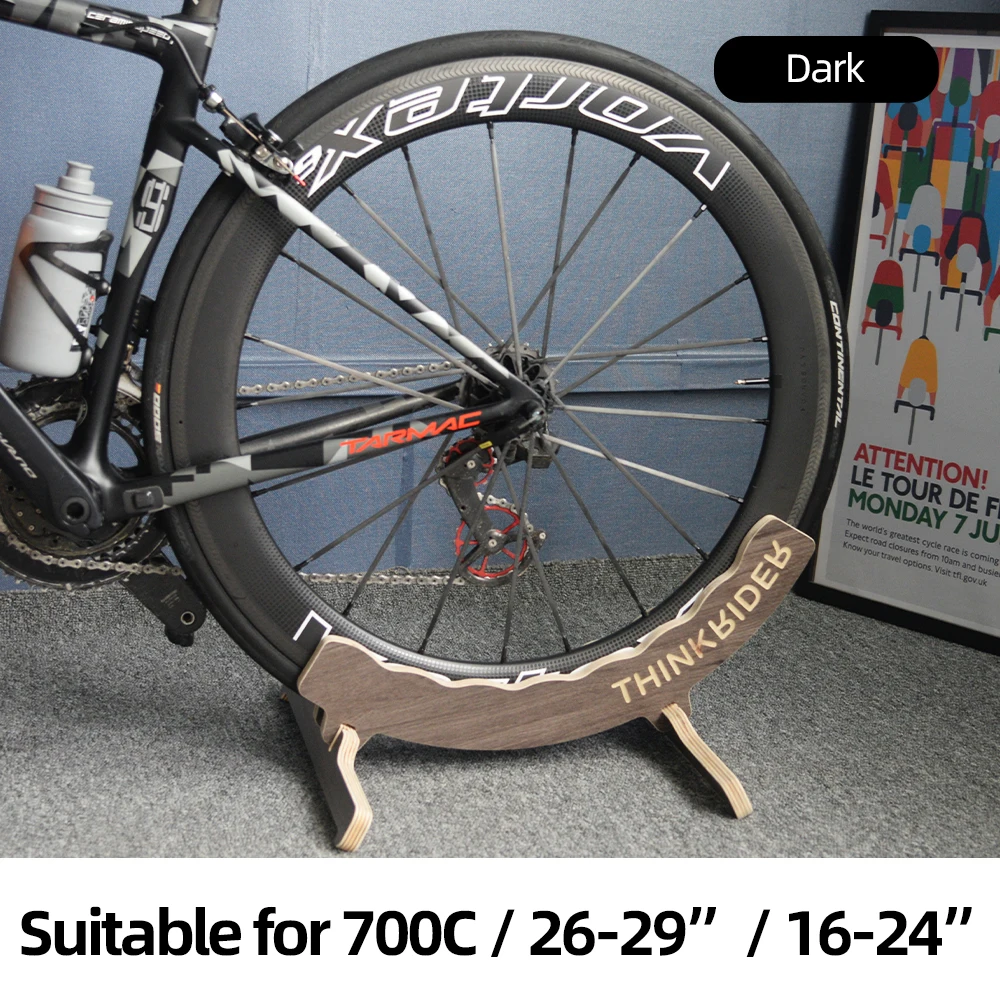 SALALIS Support de stationnement pour vélo Support de stationnement de vélo  en acier inoxydable vélo debout sport accessoires noir