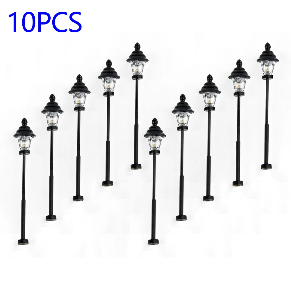 10Pcs Model Railway Lights Lattice Mast Light Gauge H0 1:87 Led Light Layout Building Train Landscape Accessories