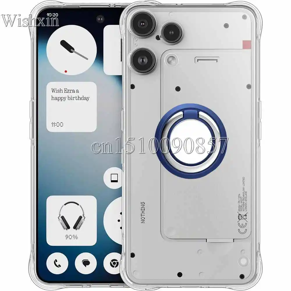 Ring Holder Reinforced Corners Soft TPU Camera Protection Phone Case Cover