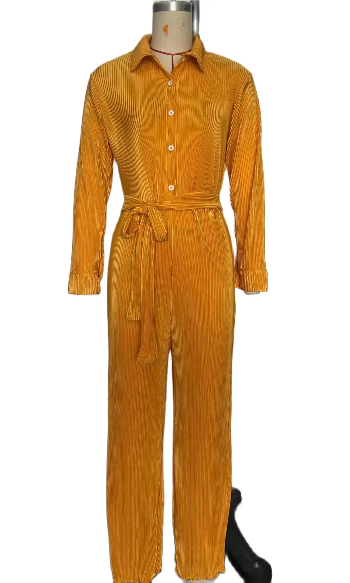 Sexy Pleated Elegant Jumpsuits One Piece Office Lady Rompers 2023 Women Fall Elegant Bodycon Winter Solid Wide Leg Jumpsuits