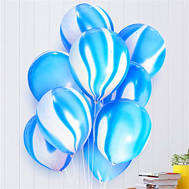 Colorful Agate Marble Latex Balloons - 12 Inch Party Decorations for Weddings, Birthdays, and Baby Showers