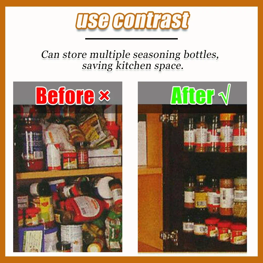 Kitchen Wall-Mounted Spice Bottle Organizer & Holder Set (2/4pcs)