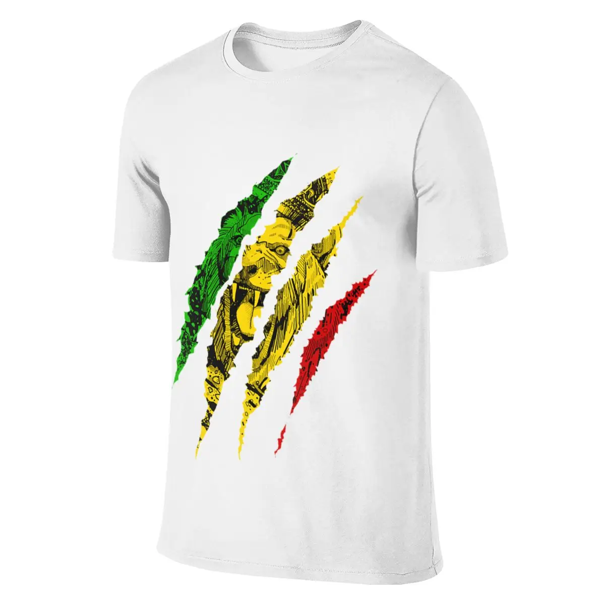 

Warrior Lion Of Judah King Rasta Reggae Jamaica Roots Racerback Men's short sleeve t-shirt Slim Fit Tops Shirts