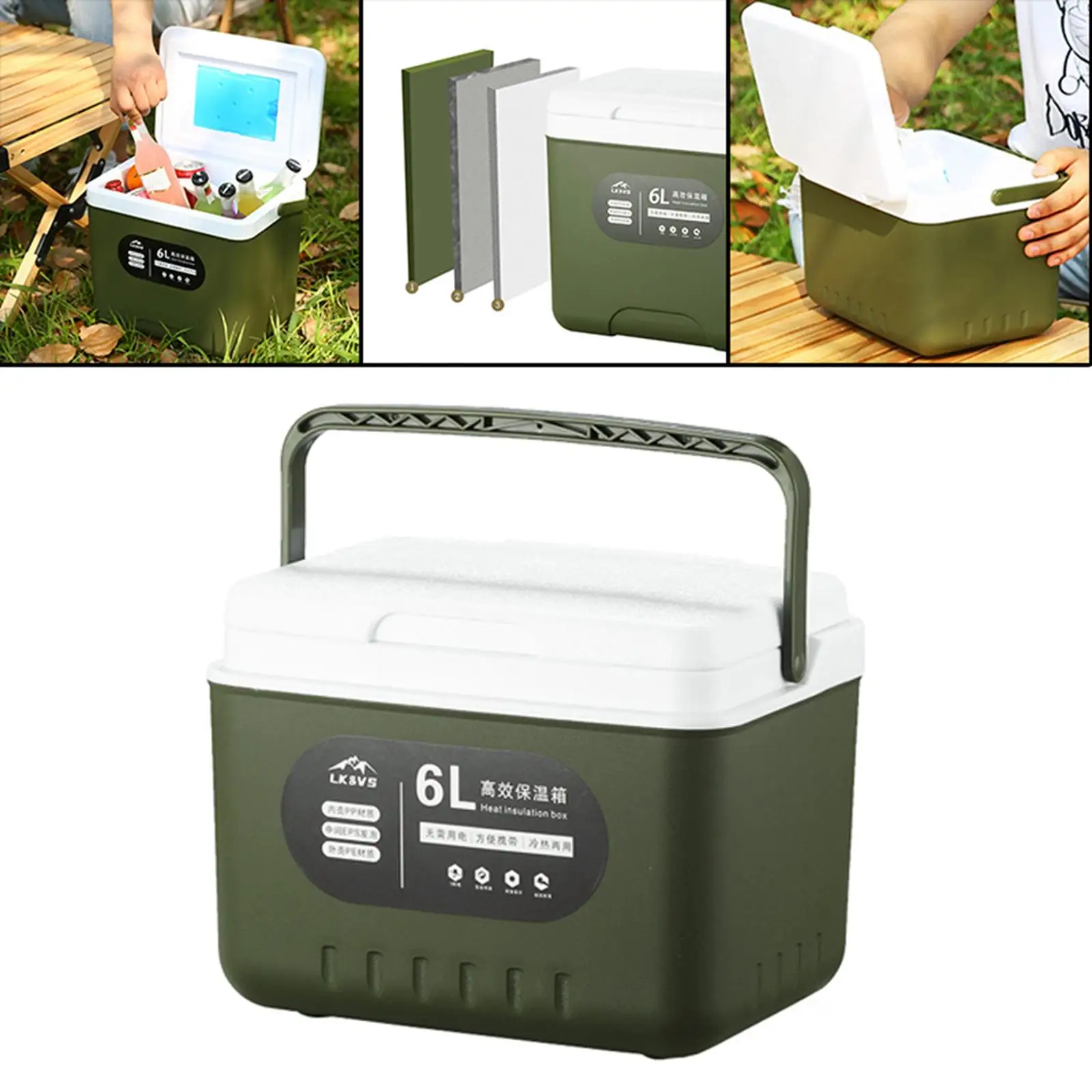 6L Insulated Outdoor Activities Fridge Refrigerator Storage Freezer Portable Cooler Bag