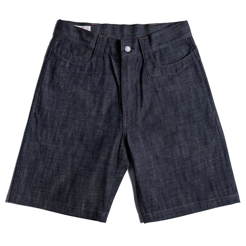 Red Tornado Back-Buckle Short Jeans 14oz Raw Denim Vintage Style Menswear Shorts 5