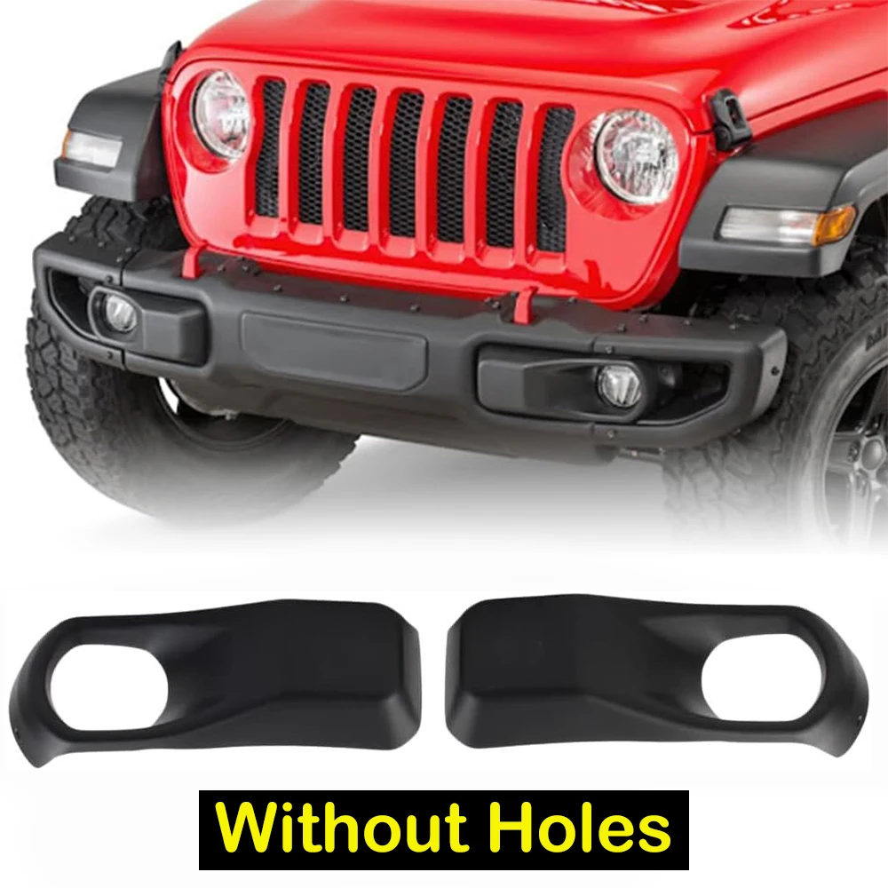 スチールフロントバンパーフォグライトカバー、ジープラングラー