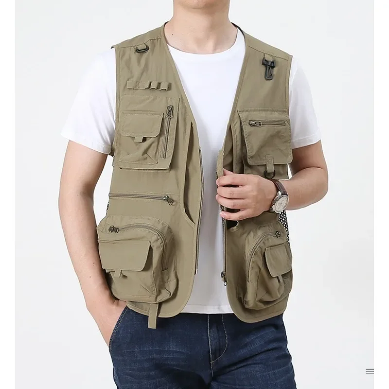 Work Vest Men Windbreaker Multipocket Man Sleeveless Jacket Luxury Men's Clothing Tactical Waterproof Mens Hunting Denim Pockets