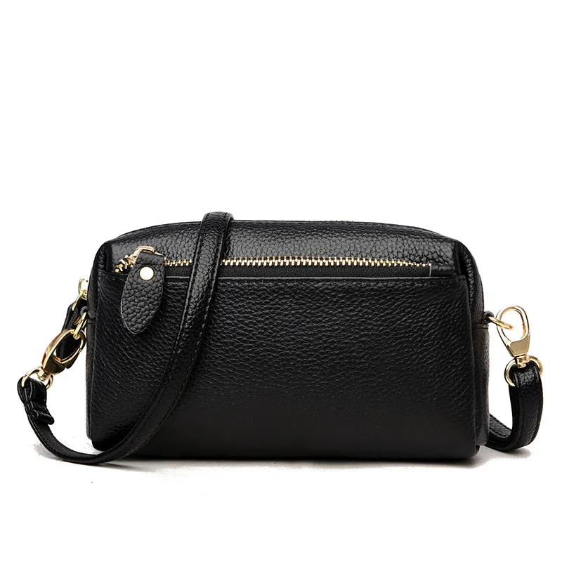 

Genuine Leather Women's Shoulder Bag 2023 New Trend Fashion Simple Horizontal Cross Body Mobile Phone Bag Women