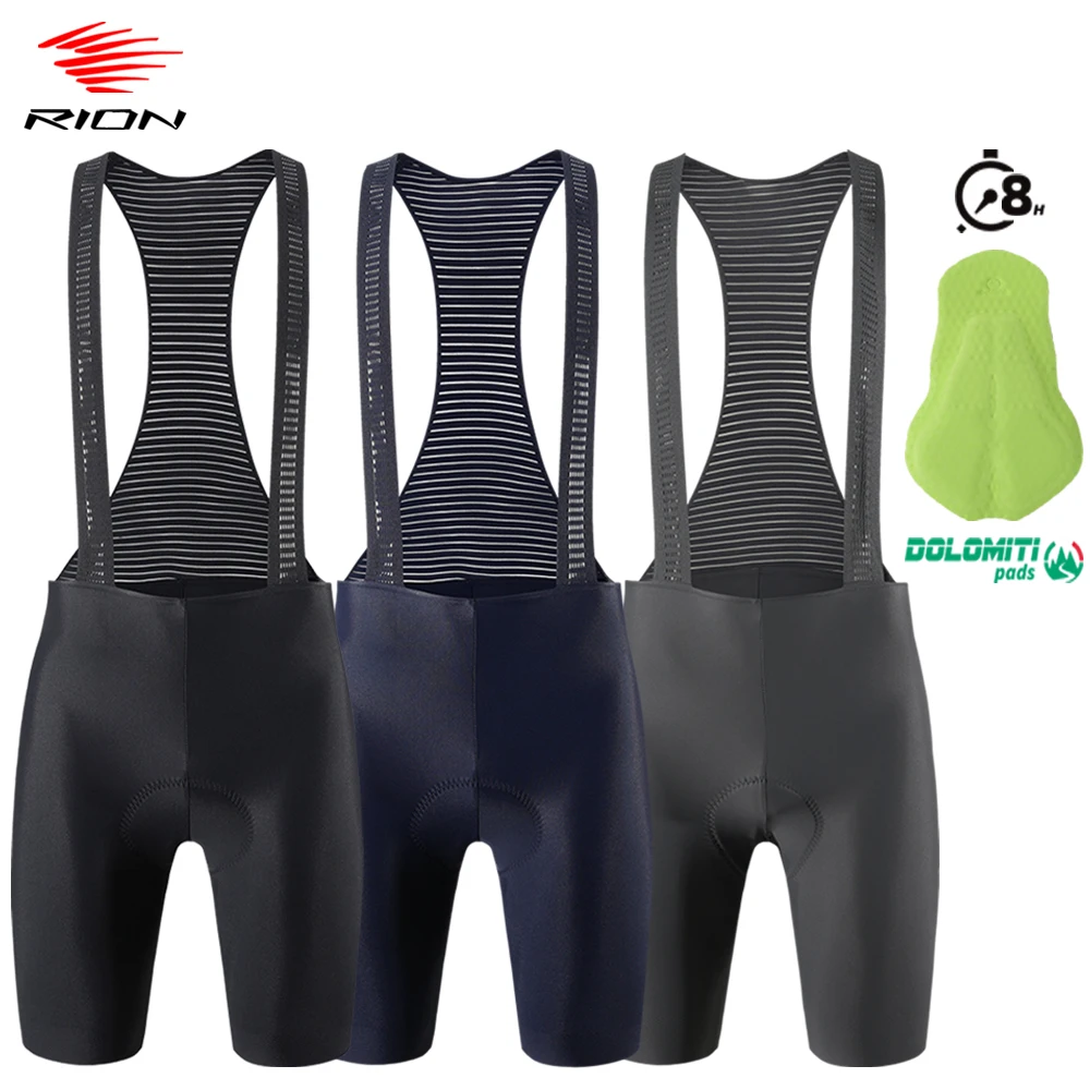 Men's Cycling Bib Shorts Bicycle Clothing Road Bike Pro MTB Tights Seamless Leg Long Distance Bibs Italian Dolomiti Pad 8H