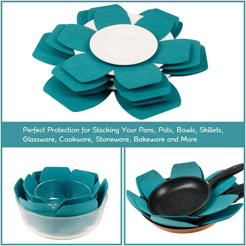

12pcs Pot Pan Protectors Prevent Pads Pot Protector Scratching Divider Cookware Surfaces Separator Pad Kitchen Accessories JJ887