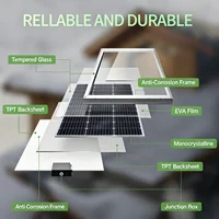 120W 240W 360W 480W panneau solaire 18V panneau en verre rigide monocristallin cellule solaire 12V/24V chargeur de batterie 1000W Kits toit à la maison 5