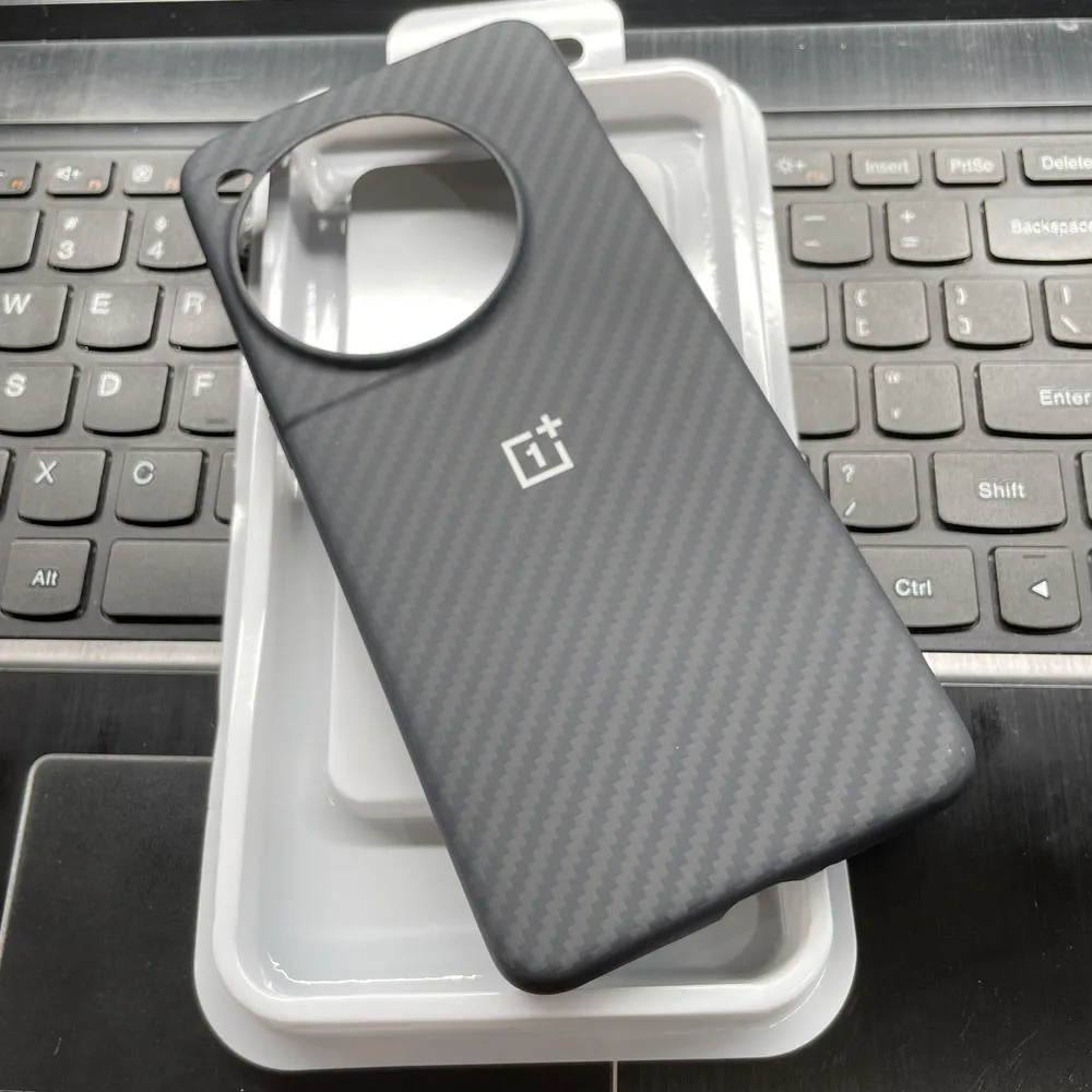 Original Case For OnePlus 12 Case Carbon Sandstone Black Wood Bumper Karbon Protective Cover Case For One Plus 12 5G OPO 2