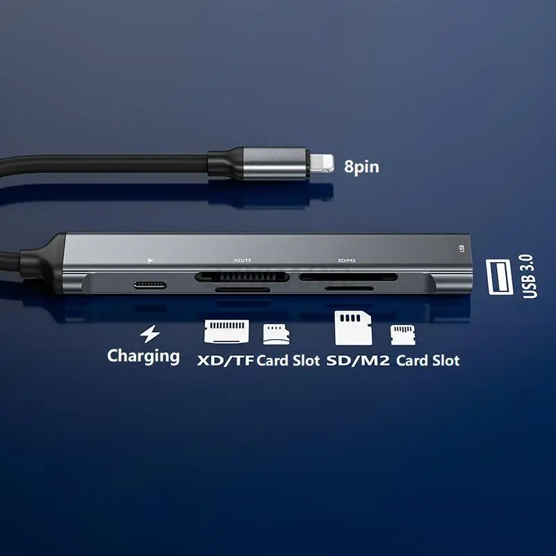 6-in-1 Multifunctional Card Reader Adapter with Charging