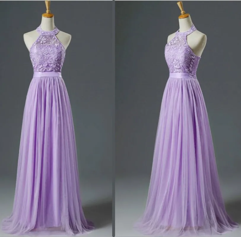 Light Purple Pink Bridesmaid Dresses Graduation Long Prom Robes Wedding Party Dress