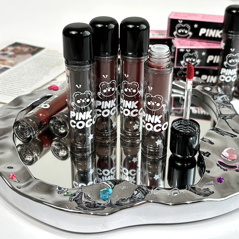 PINKCOCO Bear Dudu mirror lip glaze does not fade mirror water gloss lip gloss lipstick 2