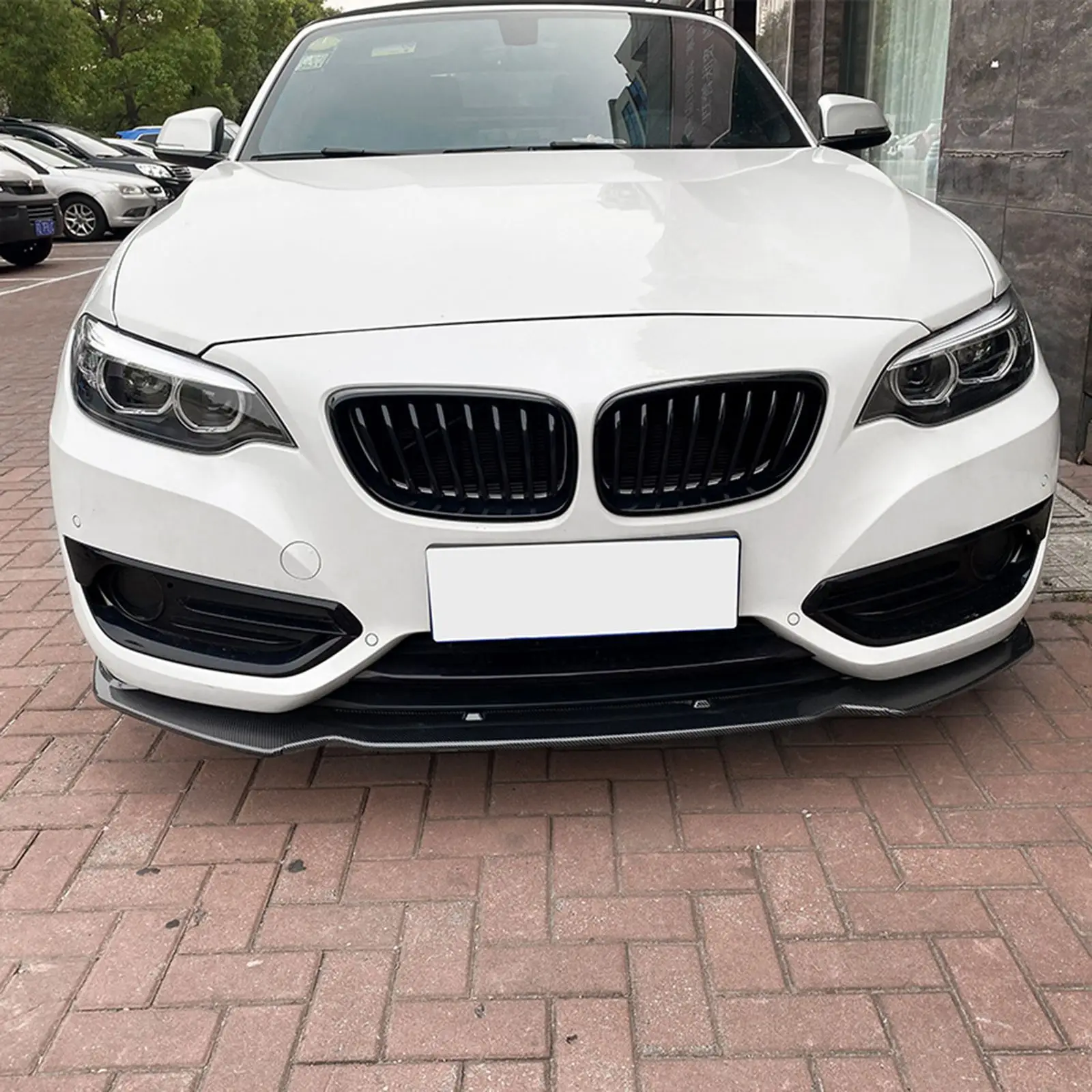 3×CB 2014-19 BMW 2 시리즈 F22 220i 225i 228i 카본 파이버 룩 프론트 범퍼 스플리터 립