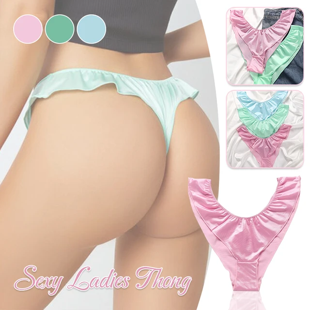 2/4 Pcs Seamless Women Lingerie G-string Thong T-back High Cut Ruffled  Knicker Underwear Ladies Lace Thong Panties - AliExpress