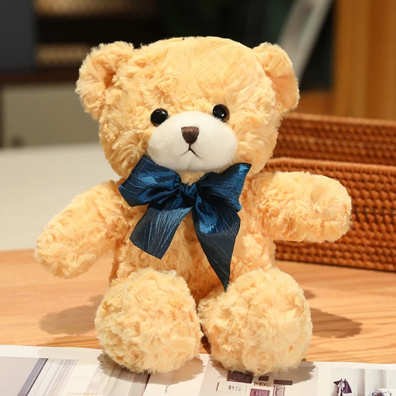 Oso de peluche con lazo grande de 33cm, almohada de muñeco de peluche, decoración suave para el hogar, regalos de cumpleaños, regalo de boda