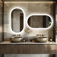 LUVODI Waterproof Illuminate Bathroom Light Vanity Mirror Frameless Touch Screen Backlit Demist Wash Basin Mirror 2