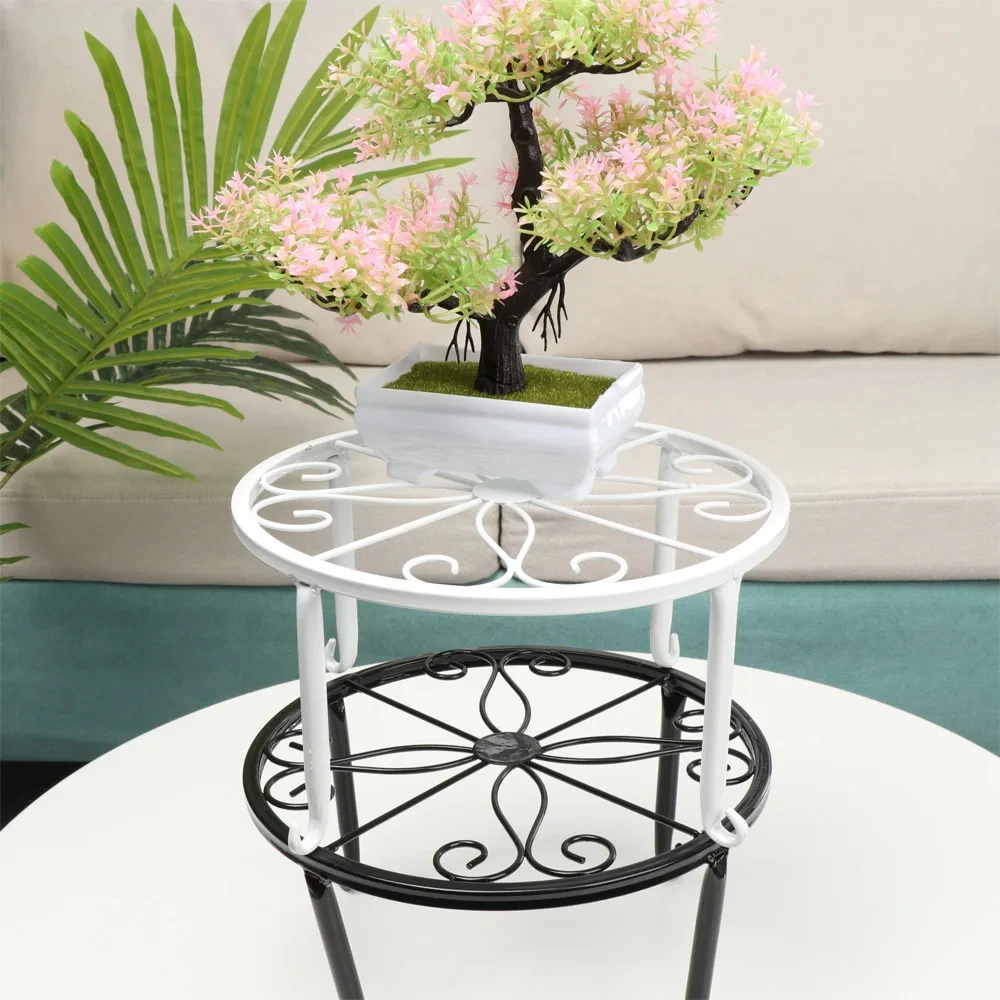 Plant Stand Metal Potted Plant Stands with Saucer for Indoor and Outdoor Plants 9 inches