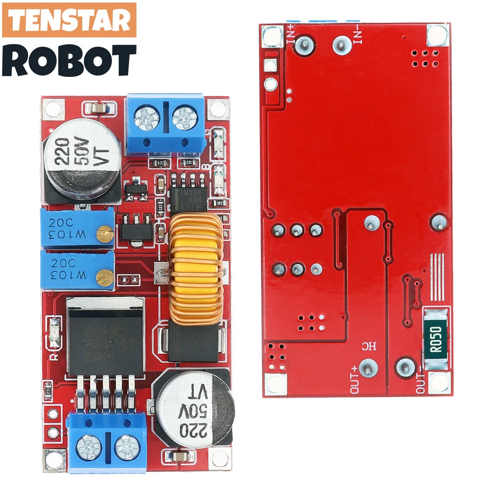 TENSTAR 4 Stück roter XL4015 5A DC-DC-Stromrichter 8–34 V auf 1,25–32 V CC CV LED-Treiber Step-Down-Board Lithium-Lademodul – Detail 4
