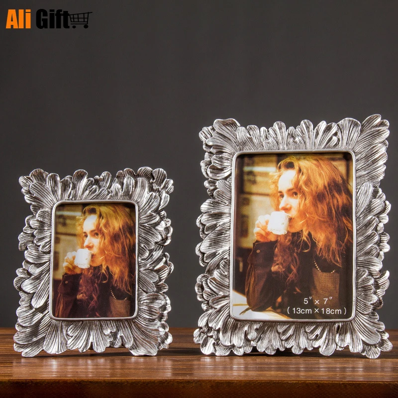 5/7/8/10/12 Inch Photo Frame European Vintage Golden Sliver Flower 8 X 10 Picture Frames Shadow Box Poto Display Wedding Gift photo frame,shadow box frame
