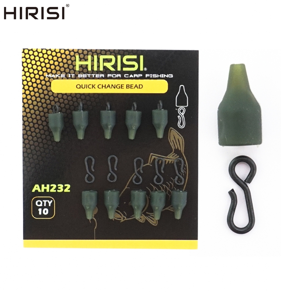 Hirisi 10pcs Carp Fishing Accessories Rubber Heli Buffer Sleeve Quick Change Swivel Fishing Terminal Tackle AH232