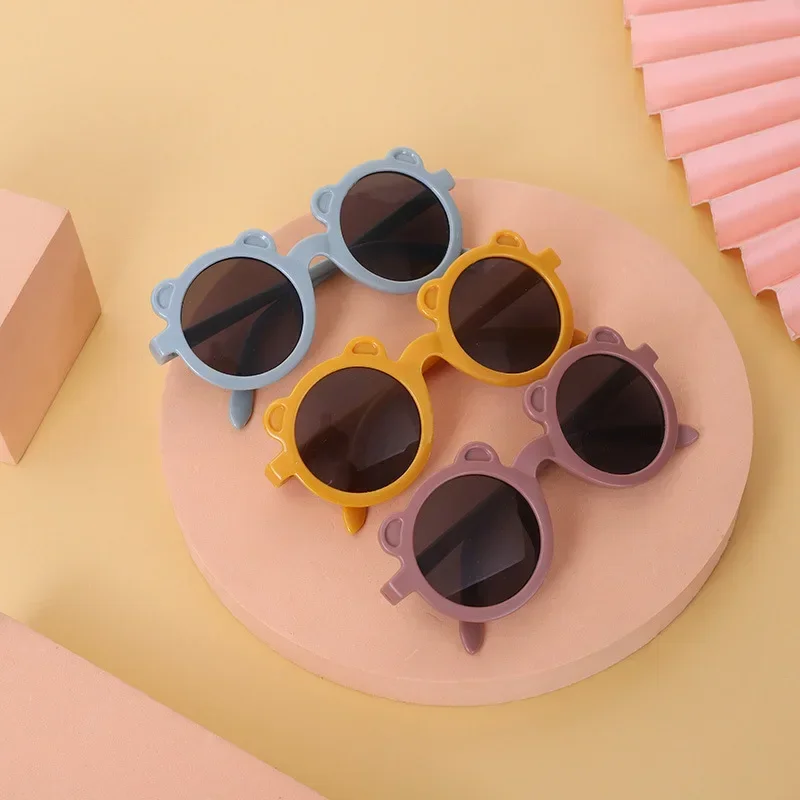 New Lovely Kids Baby Sunglasses Children Sun Glasses Round Street Beat Baby Boy Girls Eyeglasses Cute Shades Outdoor Look