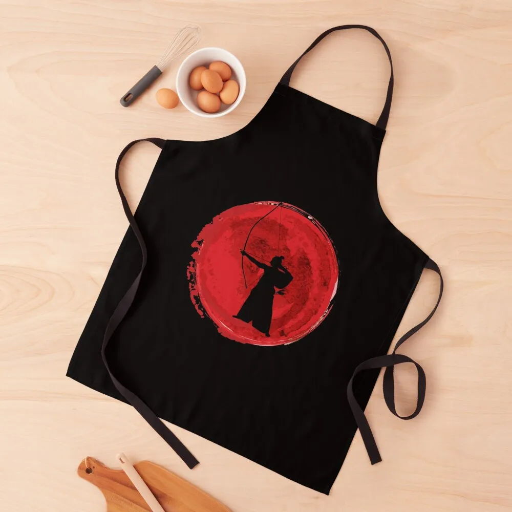 

Kyudo Japan Budo Archery Samurai Ryu Apron Kitchen Kawaii Accessories Art kitchen girl Apron