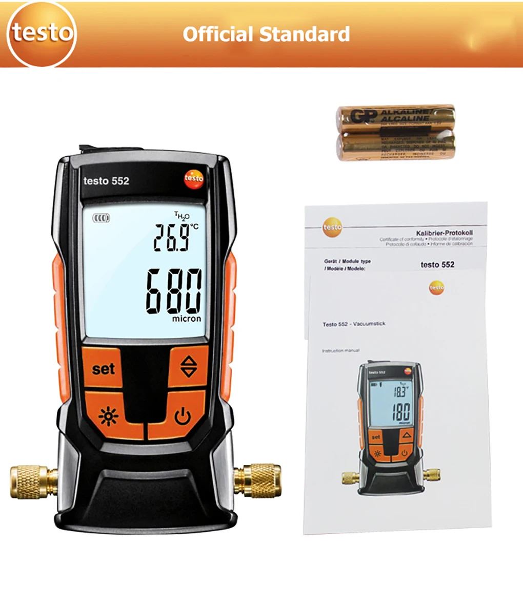 Testo 552 Digital Vacuum Gauge High Precision Vacuum Measuring Instrument Electr