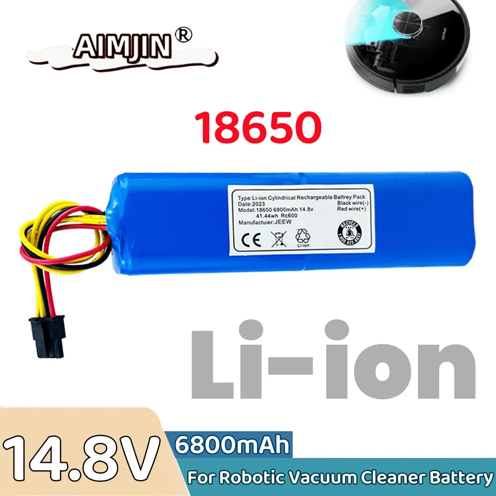 

18650 14.8v 6.8ah 4S2P ,Replacement For XiaoMi Lydsto R1 Roidmi Eve Viomi S9 Dreame D9 Robot Vacuum Cleaner Battery pack