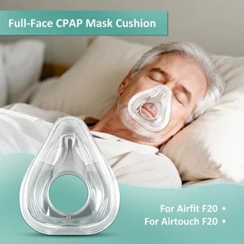 Maschera CPAP Integrale per Respiratore Automatico AirFitF20, Maschere con Cuscinetti Confortevoli e Supporto per la Testa, Anti-Russamento per il Sonno
