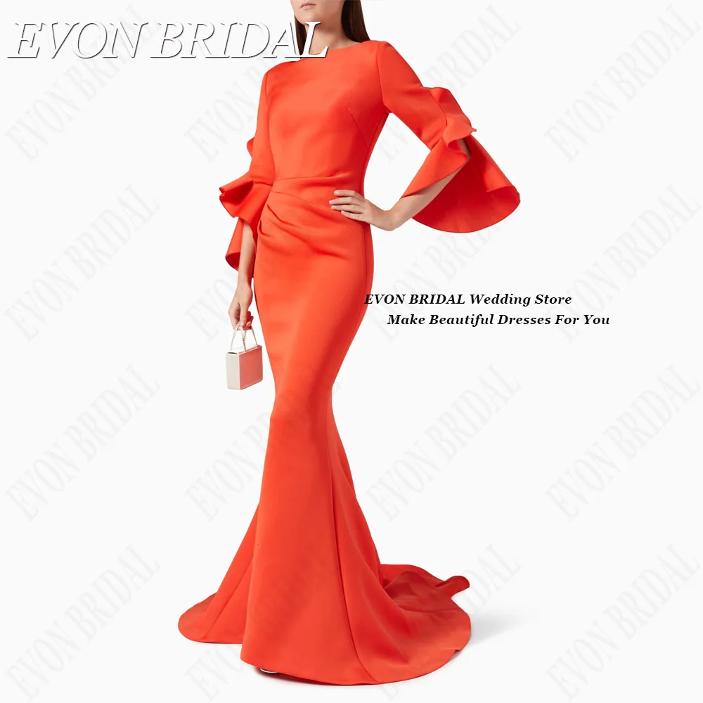 EVON BRIDAL Elegant Mermaid Celebrity Evening Gowns Dubai Woman Satin Formal Occasion Dresses Custom womens dress