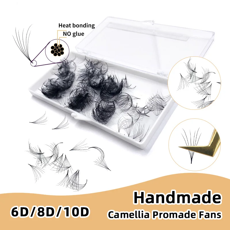 Blossom Camelia Premade Volume Lashes 500 Loose Promade Fans Soft Natural Russian Volume Faux Mink Camelia Extension Ciglia