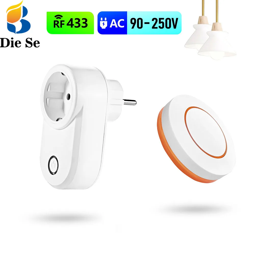 AC 220V 15A 무선 원격 제어 전기 소켓 스위치 433mhz Rf 콘센트 EU..