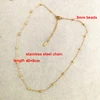 Collier ras du cou pour femme avec pendentif Vierge Marie, chaîne en acier inoxydable couleur or, perles de rocaille, style bohème blanc, noir, rose